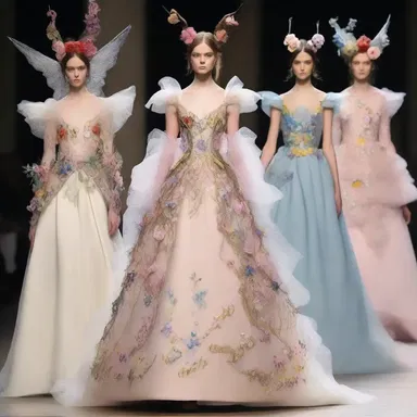 The fashion designer showcased a fanciful collection inspired by fairy tales and fantasy creatures.