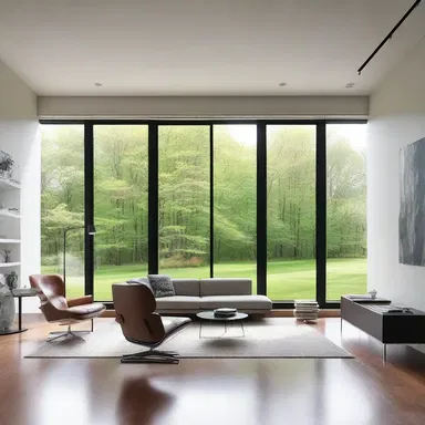 The modern and sleek design of the house incorporated large windows that allowed the natural light to break open the rooms.