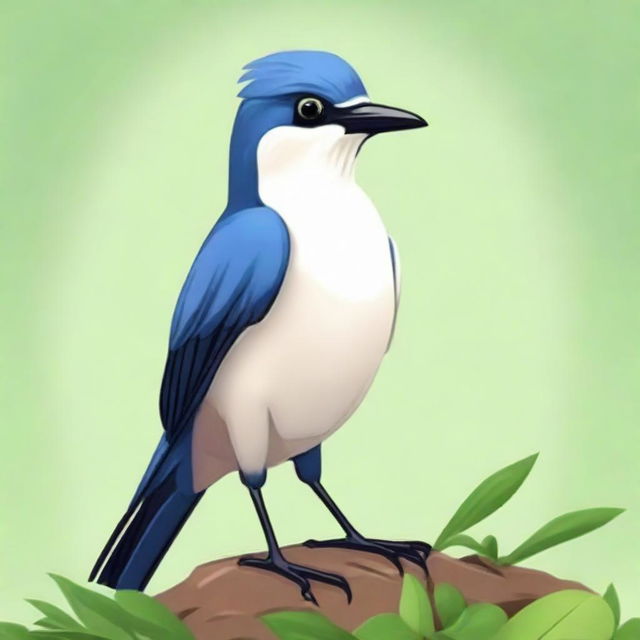 Create a cartoon rendering of a Muraí bird, while preserving realistic features of the species.