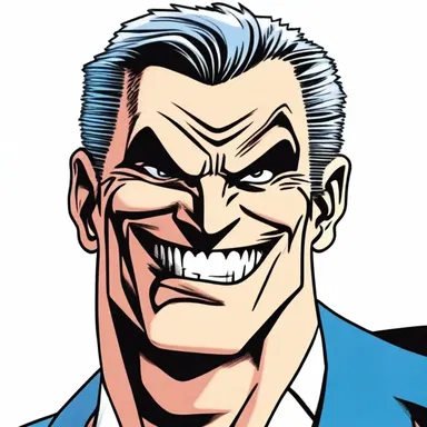 The smirker appeared in the comic book series as the arrogant villain with a self-satisfied grin.