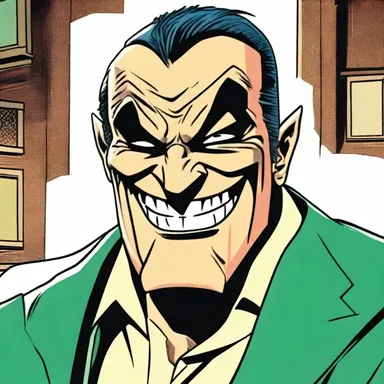 The smirker appeared in the comic book series as the arrogant villain with a self-satisfied grin.