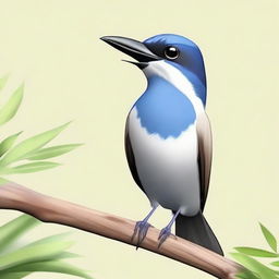 Create a cartoon rendering of a Muraí bird, while preserving realistic features of the species.