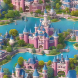 A 3D animated rendition of the mesmerizing Disneyland castle, its majestic spires and ornate details brought to life in vivid colors.