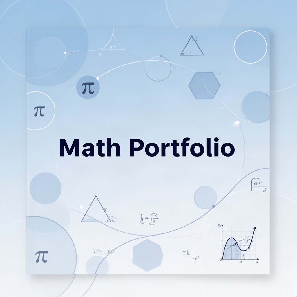 A visually appealing cover page for a math portfolio separator, featuring a clean and organized design