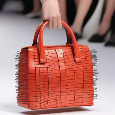 The designer showcased a collection of spinose accessories, with spiny details adorning the handbags and shoes.