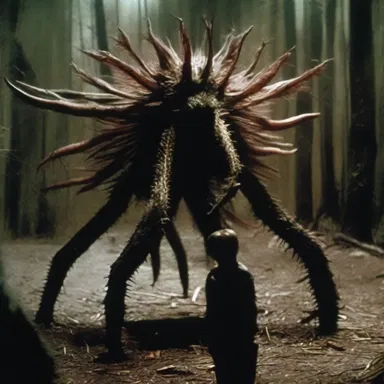 In the horror movie, the protagonist was attacked by a spinose creature, covered in sharp spines.