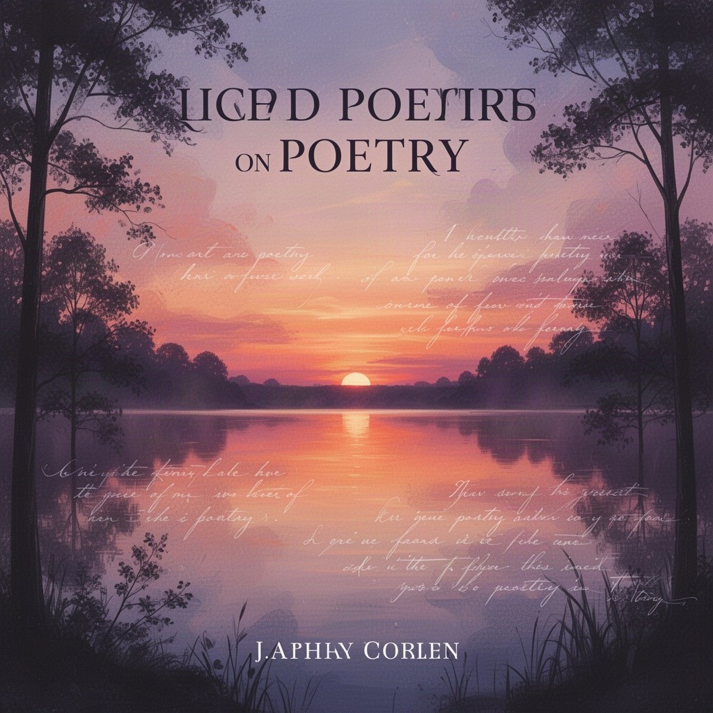 An elegant and captivating cover for a poetry book, showcasing a beautiful blend of abstract art and nature
