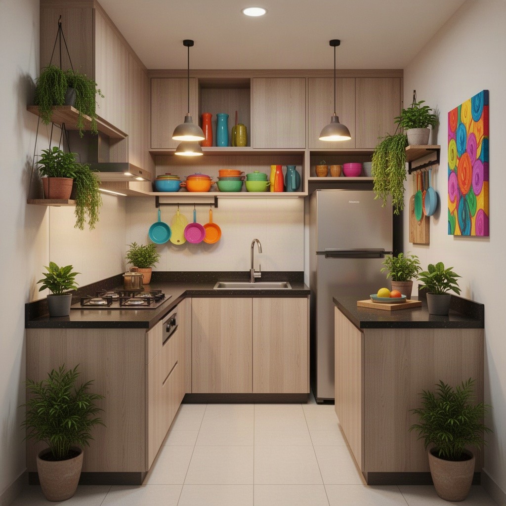 A stylish modular kitchen design in a compact 6
