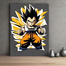 A Vegeta tag featuring the catchphrase 'NANI GYM', styled in a dynamic and energetic way suitable for a gym wall