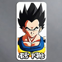 The already created Vegeta tag is now enhanced with the phrase 'NANI GYM' prominently displayed and blending seamlessly with the artwork.