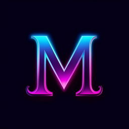 Dark blue Letter M logo on a black background with subtle accents of light violet.