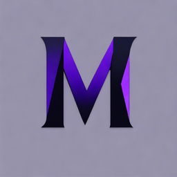 Dark blue 'M' logo on a black background with light violet accents