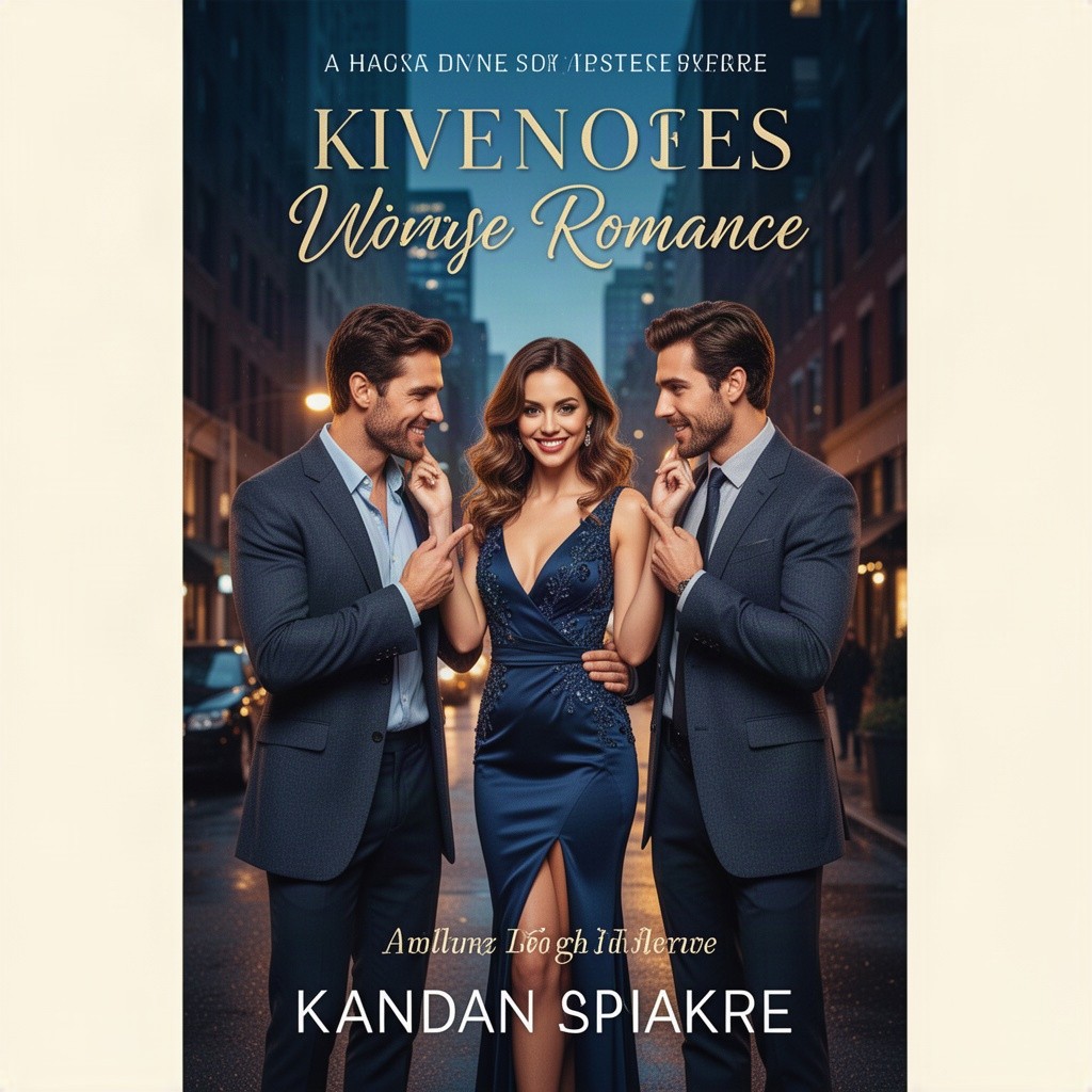 A captivating book cover featuring two handsome men vying for the attention of an alluring woman