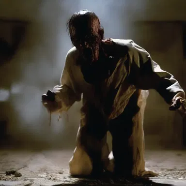 In the horror movie, the dustrag becomes possessed and attacks the main character.