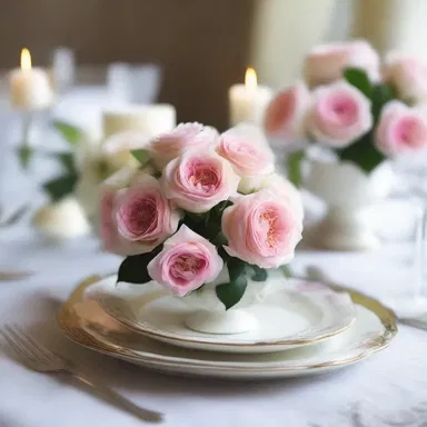 The spinous roses added a touch of charm to the romantic table setting.
