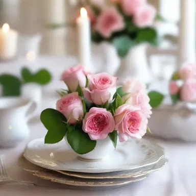 The spinous roses added a touch of charm to the romantic table setting.