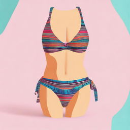 A digital art image of a stylish bikini