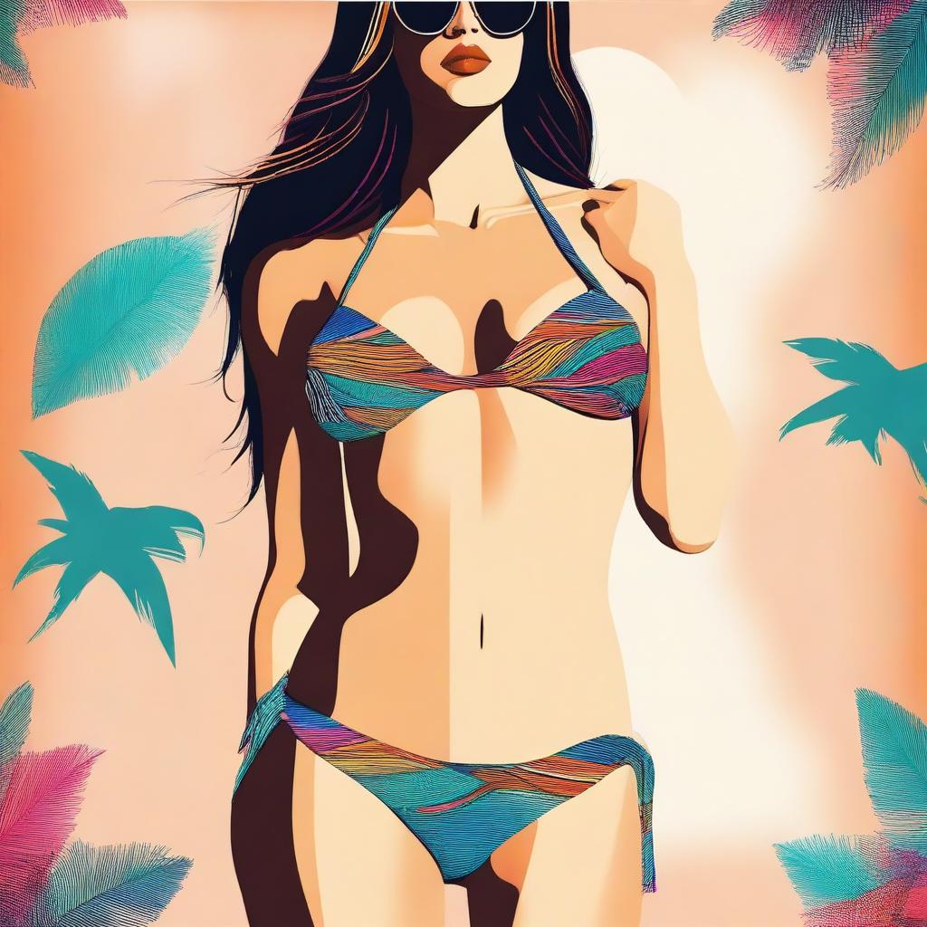 A digital art image of a stylish bikini