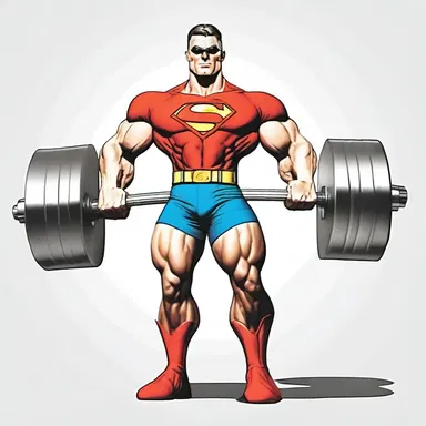 The superhero's super strength allows him to effortlessly lift heavy objects without needing a system of weights.