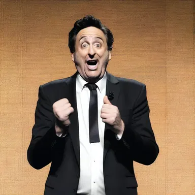 The comedian's output signal had the whole audience laughing.