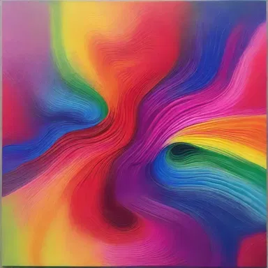 The artist used various colors to create a mesmerizing output signal on the canvas.