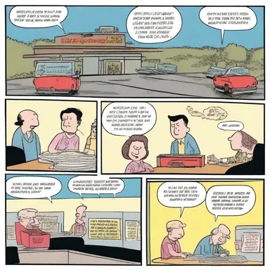The comic strip displayed witty dialogue and vibrant output signals in every panel.