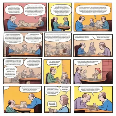 The comic strip displayed witty dialogue and vibrant output signals in every panel.