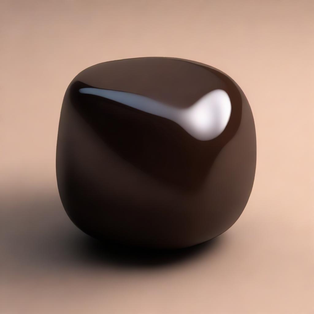 Generate an image of a dark black object named 'Topic' that visually suggests a rich, chocolate flavor.