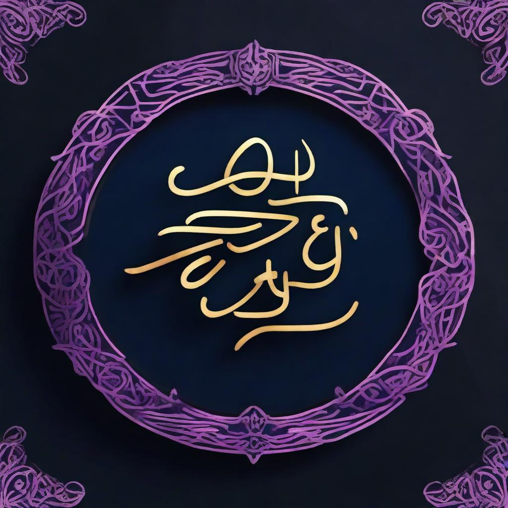 Dark blue stylized lettering of 'Mohamed Atef Abdel-Monam' on a black background, accented with subtle touches of light violet