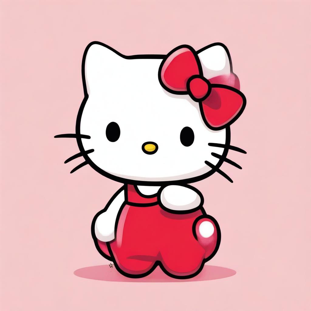 A high-quality digital art piece featuring the iconic Hello Kitty character