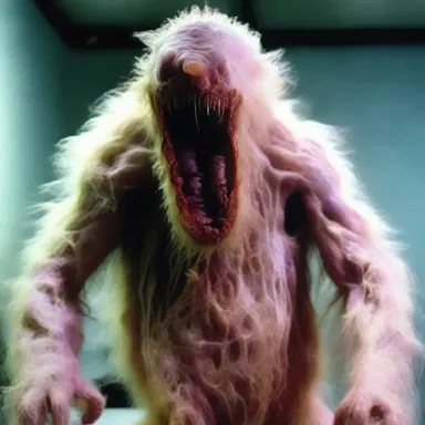 The scientist's experiment went horribly wrong, causing the creature to become irradiated and turn into a terrifying monster.