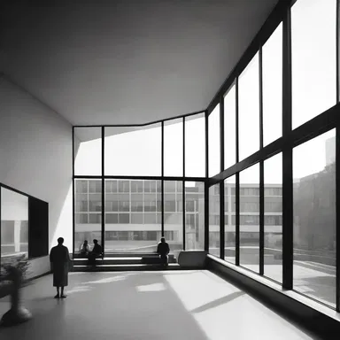The modernist building had large windows that allowed natural light to irradiate the interior spaces, creating a bright and open atmosphere.