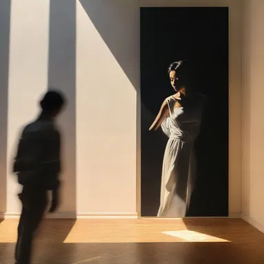 The artist used a special technique to irradiate the painting, creating a stunning play of light and shadow.