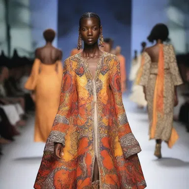 The fashion designer's latest collection was inspired by enlightenment, using radiant colors and patterns to irradiate the audience with spiritual insight.