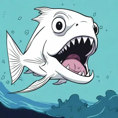In the animated series, the ghostfish character uses its large mouth to catch unsuspecting prey in a swift and comical manner.