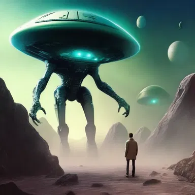 In the science fiction novel, the protagonist discovered an alien artifact that caused him to flip over gravity, resulting in an alternate reality.