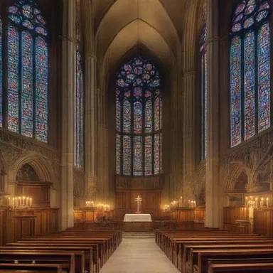 The stained glass windows in the cathedral added an optical touch to the spiritual ambiance of the space.