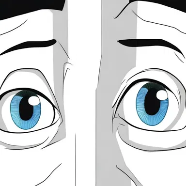 The optical illusion in the cartoon made the character's eyes appear larger than they actually were.