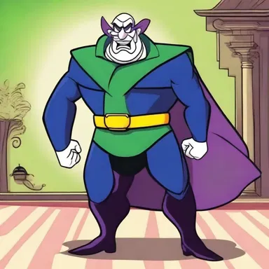 In the cartoon, the villain constantly tries to ridicule the hero and make him look foolish.