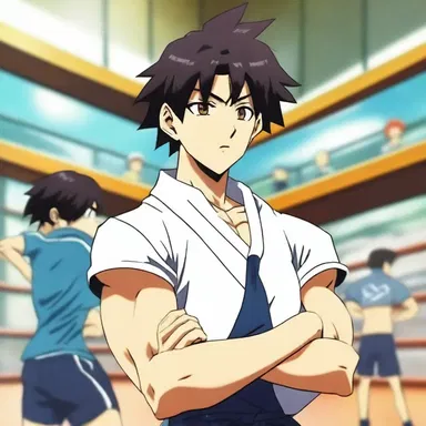 In the anime series, the main character often frigs around instead of focusing on his training.