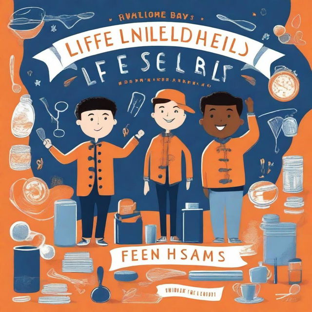 A high-quality, digital art cover for the non-fiction book 'Life Skills for Teen Boys Unleashed'