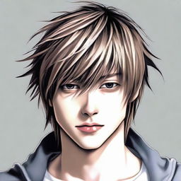 Hyperrealistic portrait of a 21-year-old interpretation of the character 'Near' (Nate River) from the Death Note manga, imagining how he would look like in real life.