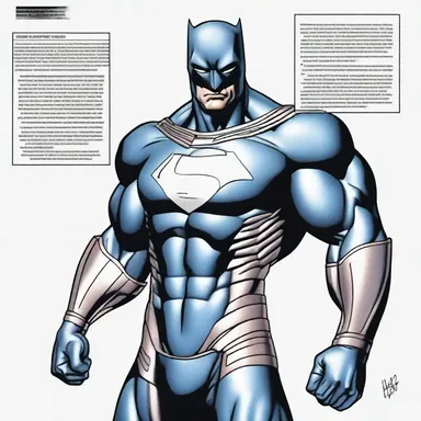 In the comic book, the superhero's suit is made from manganese steel, giving him enhanced strength and protection.