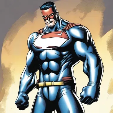 In the comic book, the superhero's suit is made from manganese steel, giving him enhanced strength and protection.