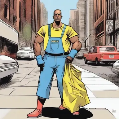In the comic book series, the street sweeper became a superhero known for keeping the city clean from both litter and crime.