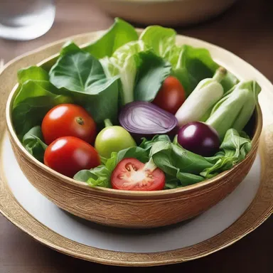 During the ancient Roman feasts, noble guests were served fresh vegetables in decorative salad bowls.