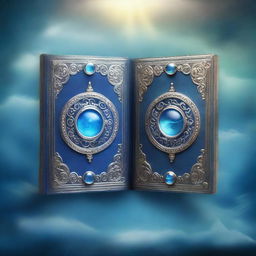 A high-quality book cover art featuring two identical floating amulets