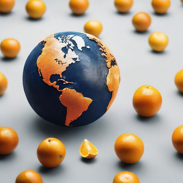 The Earth visualized as an orange fruit