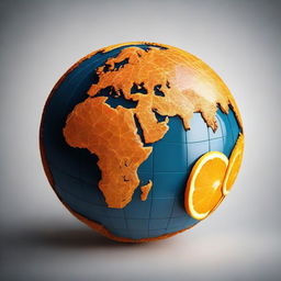 The Earth visualized as an orange fruit