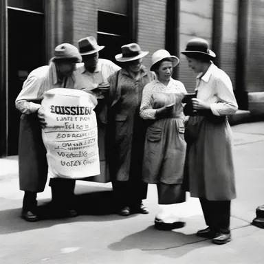 During the Great Depression, many people struggled to find sustenance and had to rely heavily on government support programs for their financial means to live.